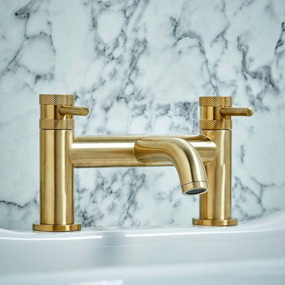 AM00059 - Amara Runswick Bath Filler Tap in Brushed Brass - Coa Living