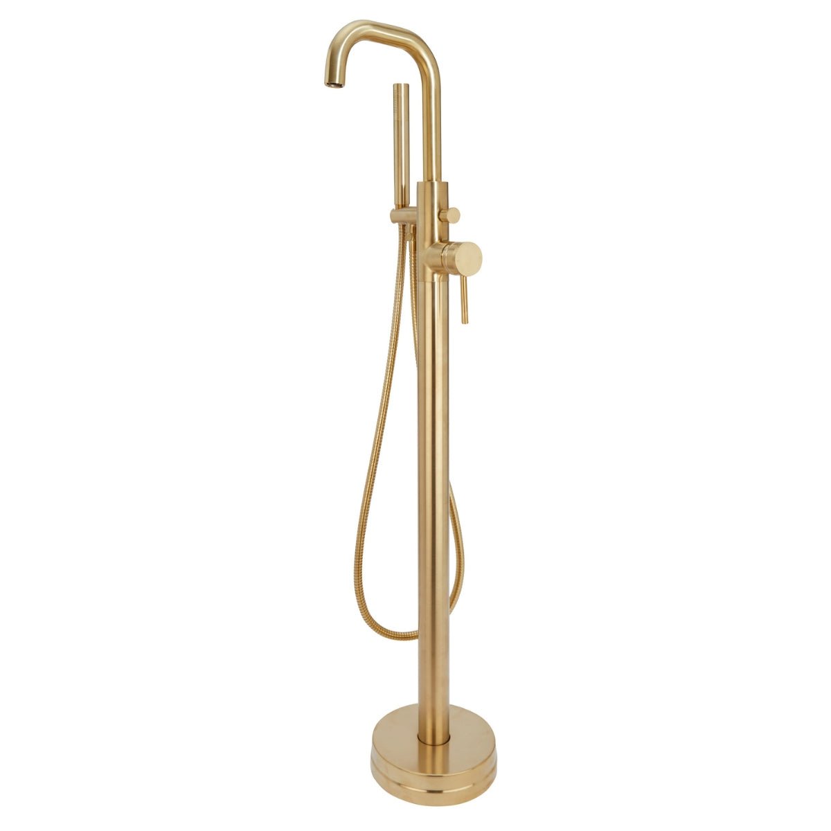 AM00066 - Amara Runswick Freestanding Bath Shower Mixer Tap in Brushed Brass - Coa Living