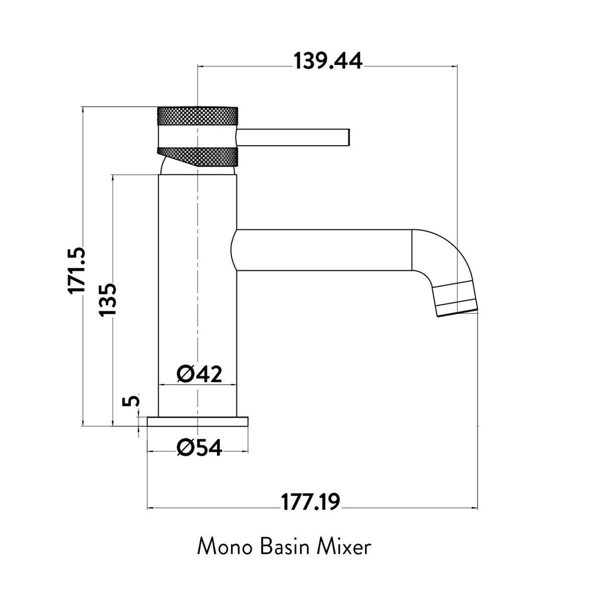 AM00068 - Amara Runswick Mono Basin Mixer Tap in Brushed Brass - Coa Living