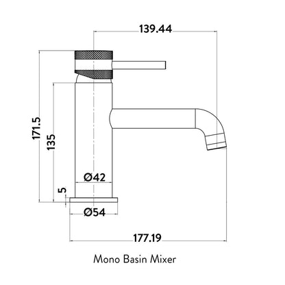 AM00068 - Amara Runswick Mono Basin Mixer Tap in Brushed Brass - Coa Living