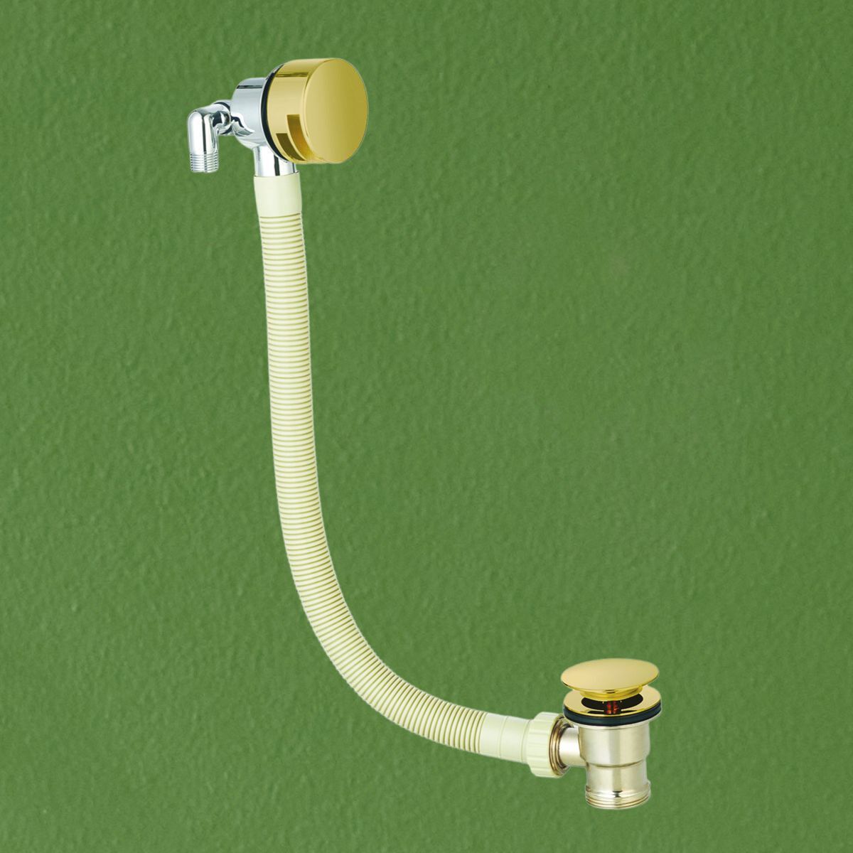 AM00090 - Amara Bath Filler Overflow with Click Clack Waste in Brushed Brass - Coa Living