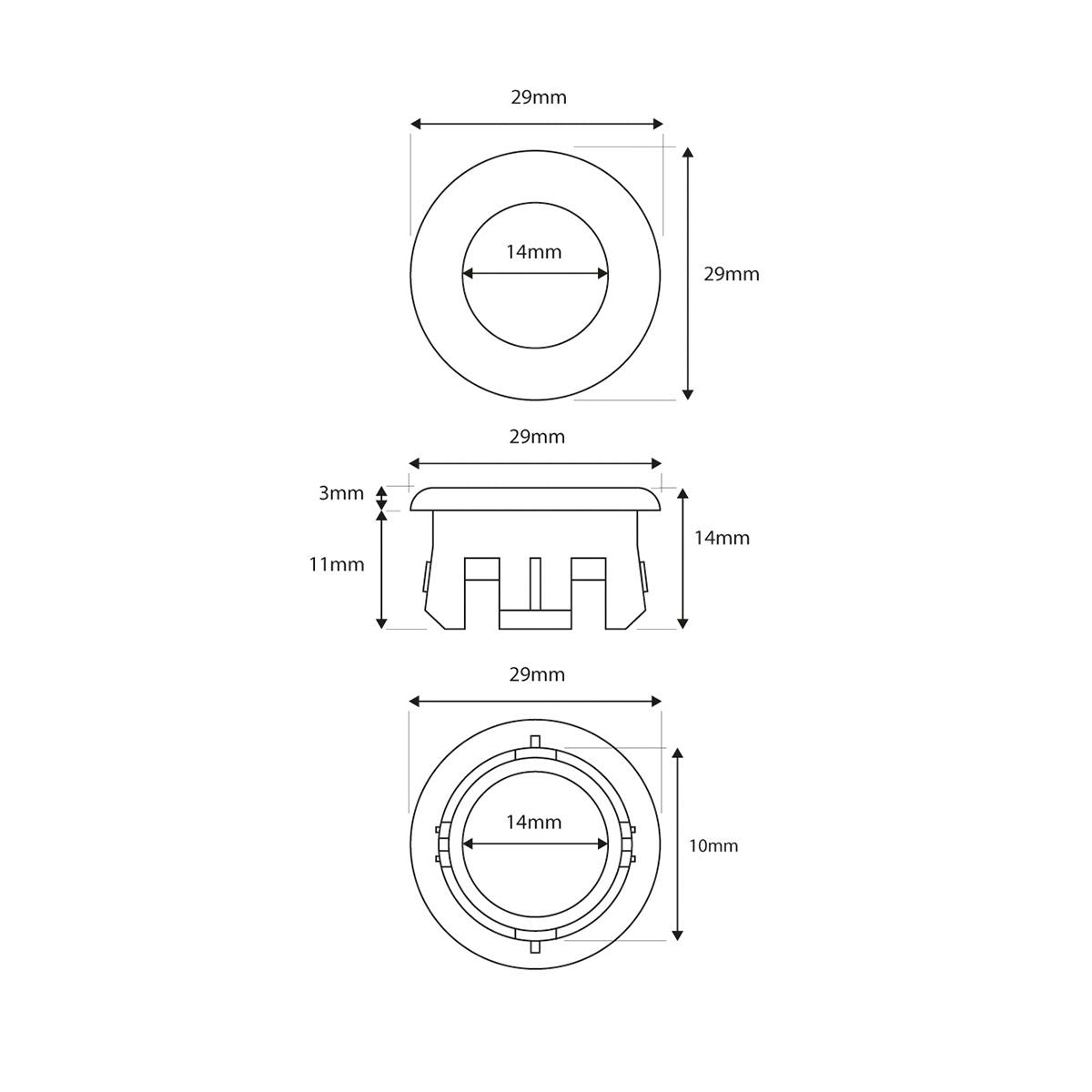 AM00138 - Amara Round Overflow Insert in Matt Black - Coa Living