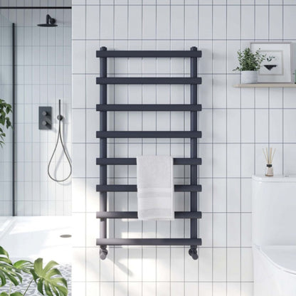 AM00337 - Amara Pudding Central Heating Towel Rail in Anthracite - Coa Living