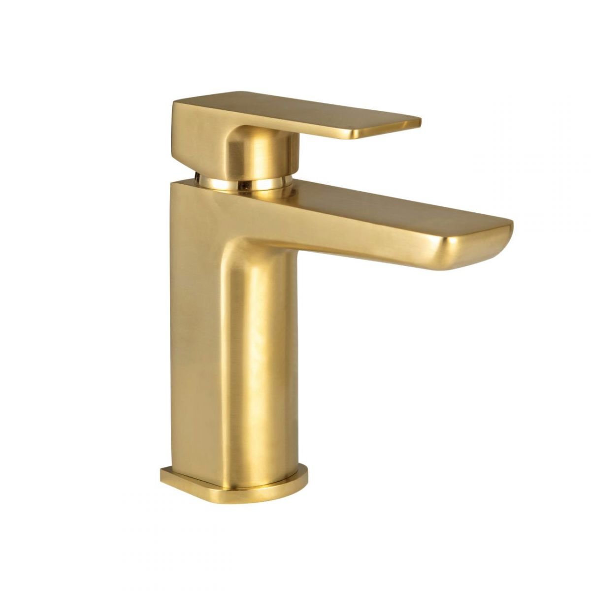 AM00436 - Amara Huby Mono Basin Mixer Tap with Push Waste in Brushed Brass - Coa Living