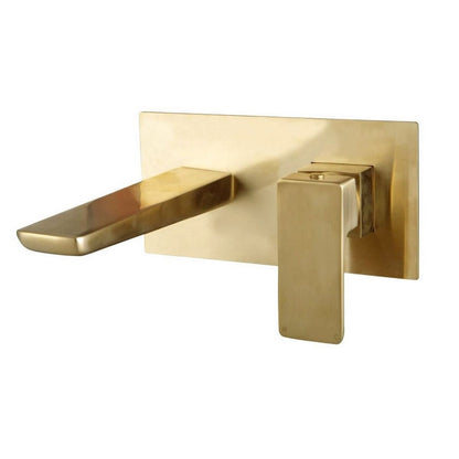 AM00456 - Amara Huby Wall Mounted Bath Mixer Tap in Brushed Brass - Coa Living