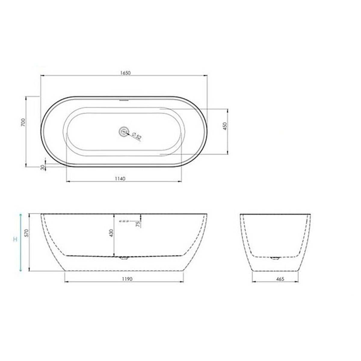 AM00461 - Amara Aislaby Freestanding Bath - Coa Living