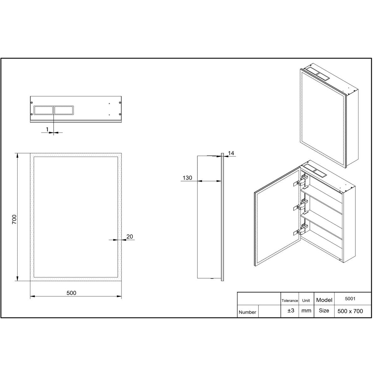 AM00477 - Amara Thirsk Single Door LED Mirror Cabinet with Bluetooth Speakers - Coa Living