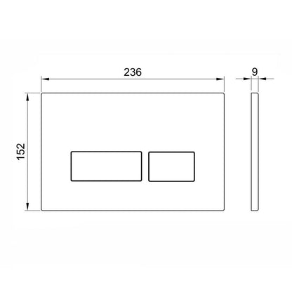 AM00502 - Amara Rectangular Flush Plate in Gunmetal - Coa Living