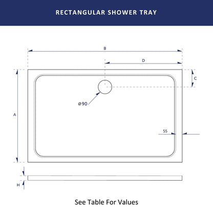 AM00529 - Amara Rectangular Shower Tray - Coa Living