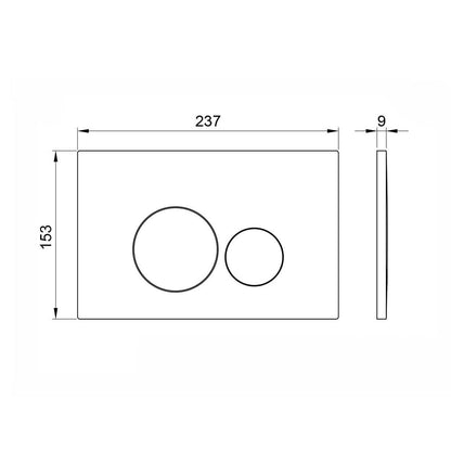 AM00550 - Amara Rectangular Flush Plate with Round Buttons in Gunmetal - Coa Living