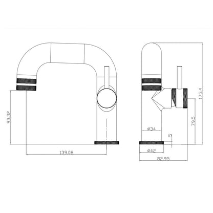 AM00568 - Amara Runswick Side-Lever Basin Mixer Tap in Chrome - Coa Living