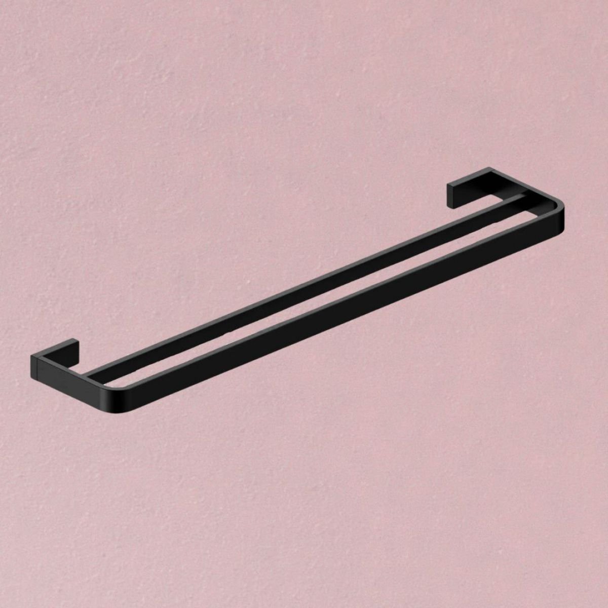 AM00679 - Amara Hawes Wall Mounted Double Towel Rail in Matt Black - Coa Living