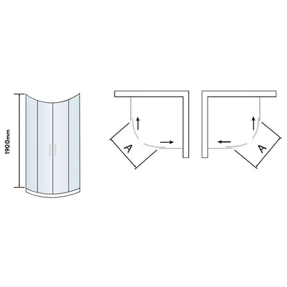 AM00700 - Amara Levisham Quadrant Shower Enclosure in Brushed Brass - Coa Living