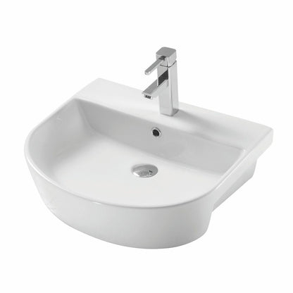 AM00744 - Amara Pickering Semi Recessed Basin in White - Coa Living