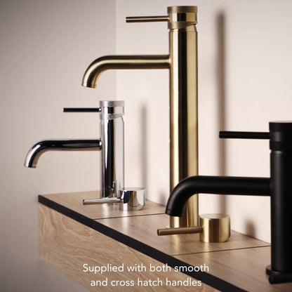 AM00813 - Amara Runswick Side-Lever Basin Mixer Tap in Matt Black - Coa Living