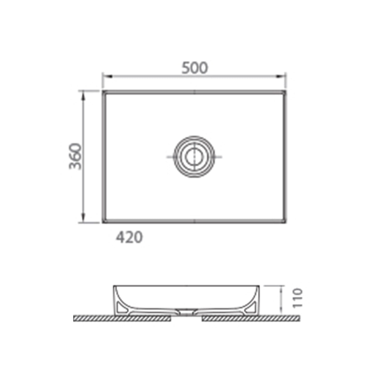 AM00837 - Amara Rectangular Countertop Basin - Coa Living