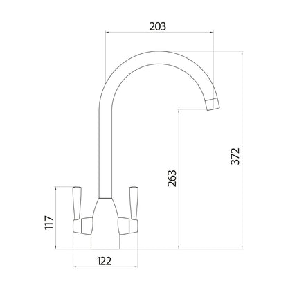 AM00844 - Amara Cundall Kitchen Tap in Chrome - Coa Living