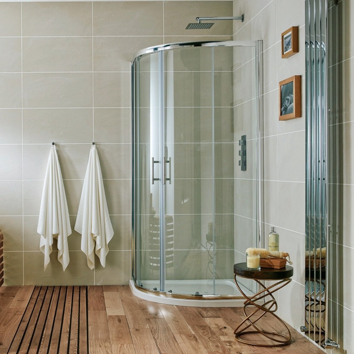 AM00851 - Amara Levisham Double Door Quadrant Shower Enclosure in Chrome - Coa Living