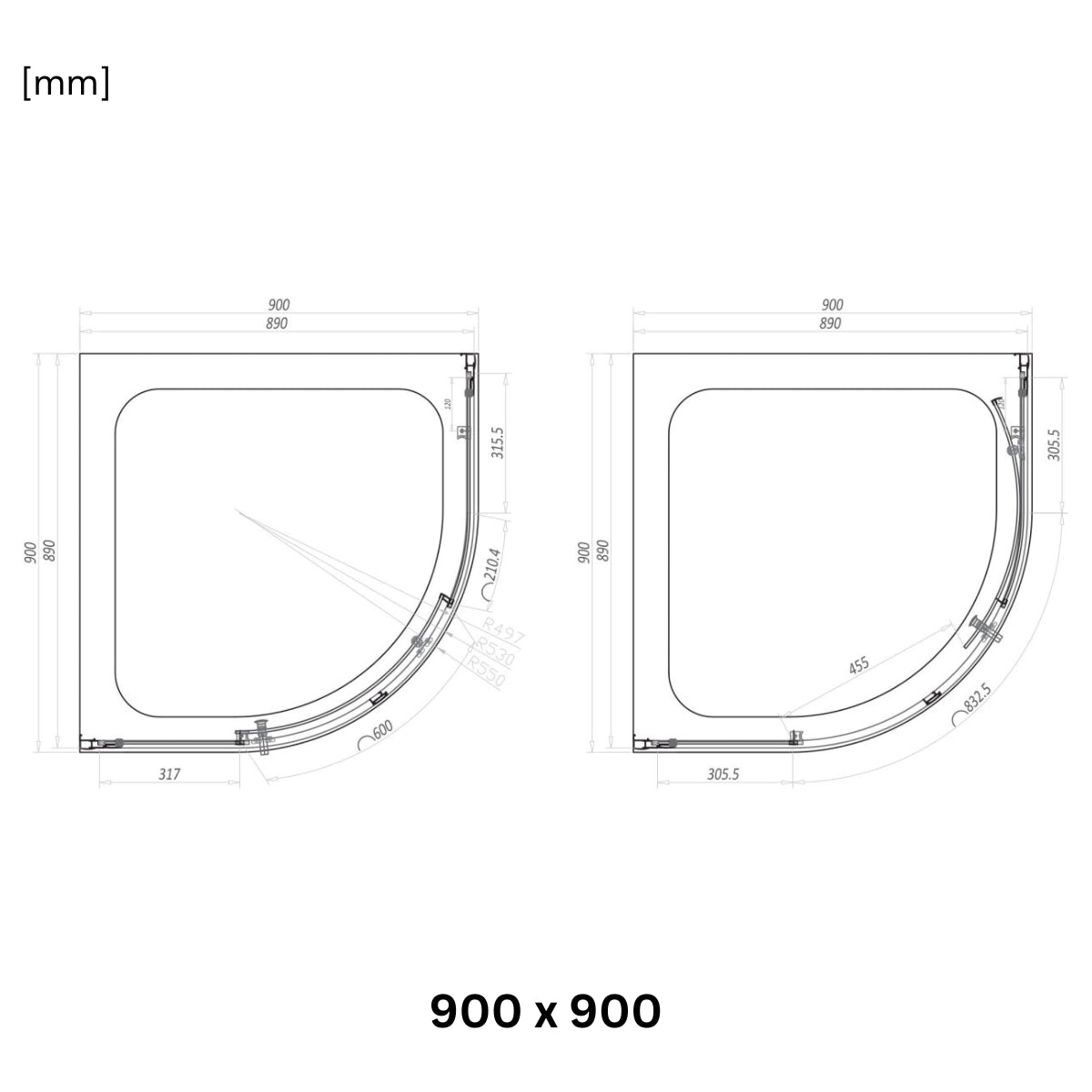 AM00857 - Amara Levisham Single Door Quadrant Shower Enclosure in Chrome - Coa Living