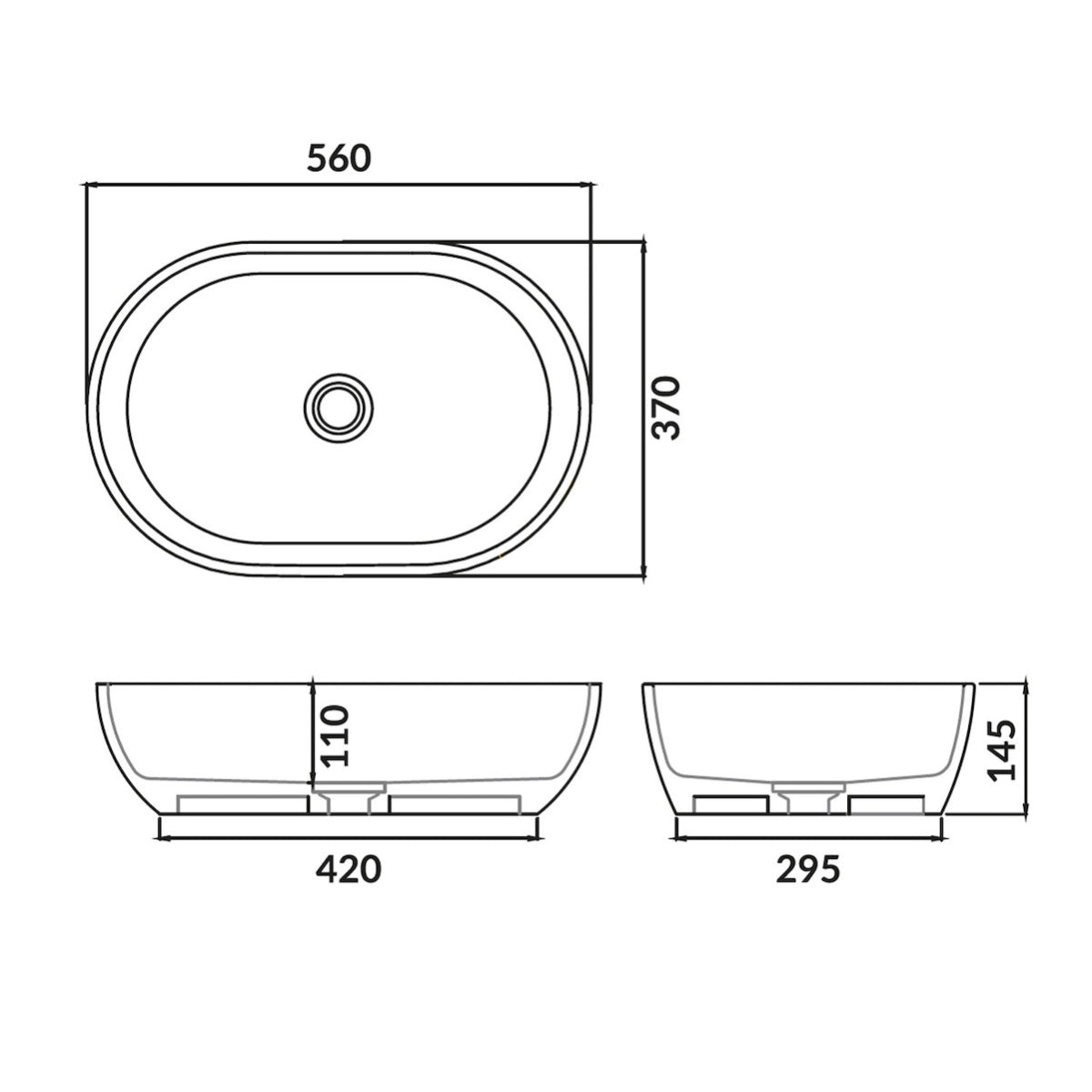 AM00888 - Amara Oval Countertop Basin - Coa Living