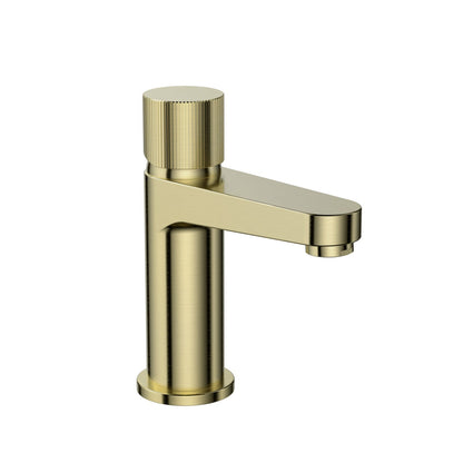 AM00920 - Amara Star Mono Basin Mixer in Brushed Brass - Coa Living