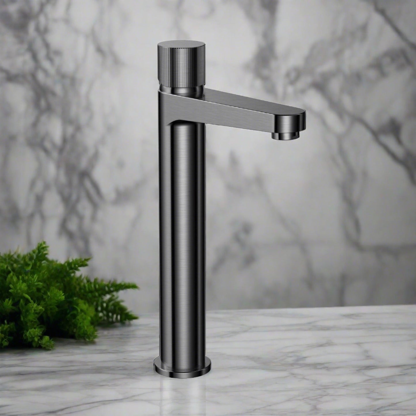 AM00926 - Amara Star Tall Basin Mixer in Gunmetal - Coa Living