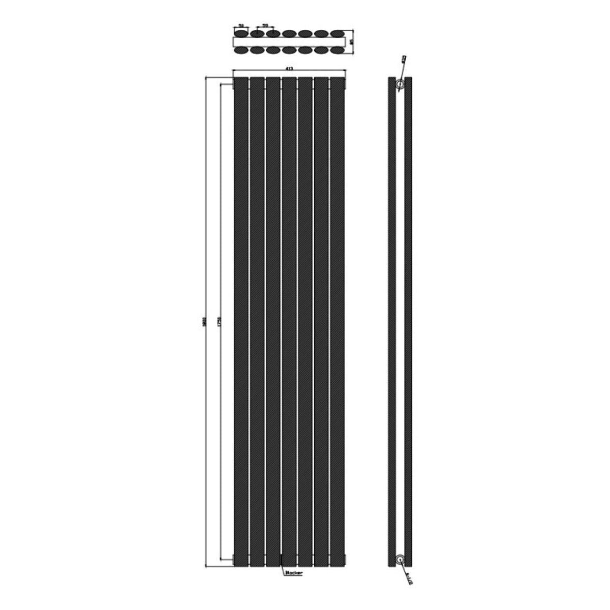 AM00958 - Amara Crumble Double Panel Vertical Radiator in Anthracite - Coa Living