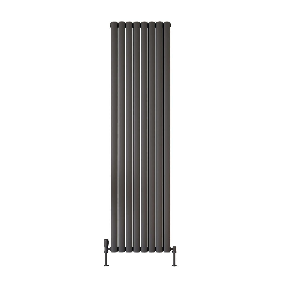 AM00958 - Amara Crumble Double Panel Vertical Radiator in Anthracite - Coa Living