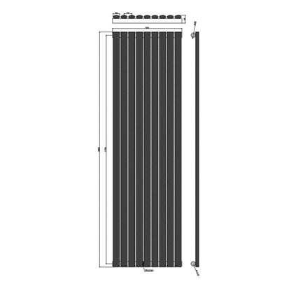 AM00960 - Amara Crumble Single Panel Vertical Radiator in Anthracite - Coa Living