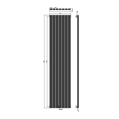 AM00960 - Amara Crumble Single Panel Vertical Radiator in Anthracite - Coa Living