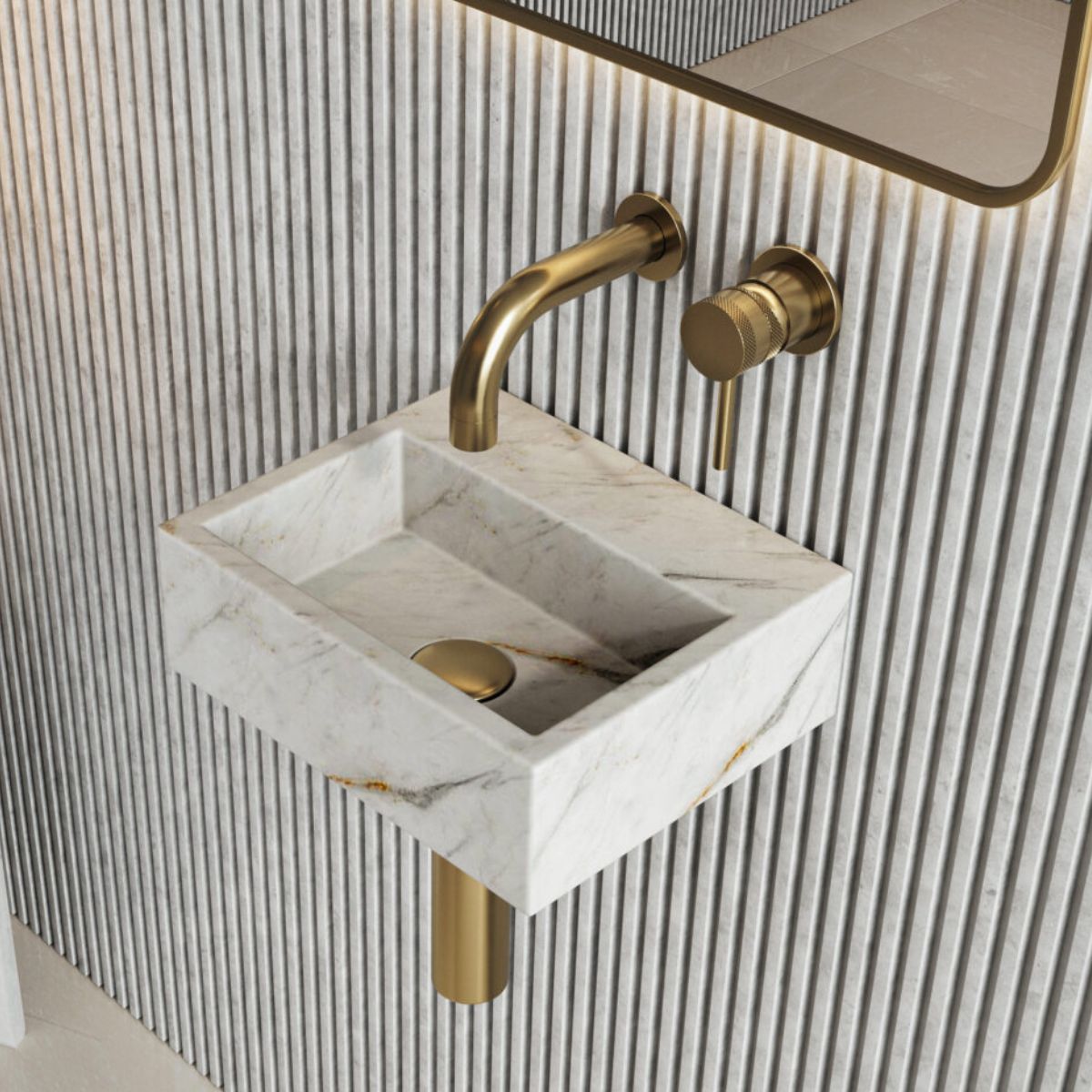 AM01636 - Amara Runswick Cloakroom Spout in Brushed Brass - Coa Living