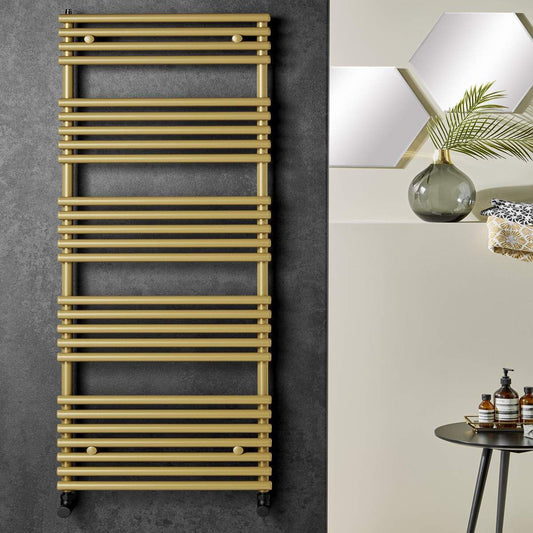 UKBathrooms Essentials Gold Look Designer Towel Radiator