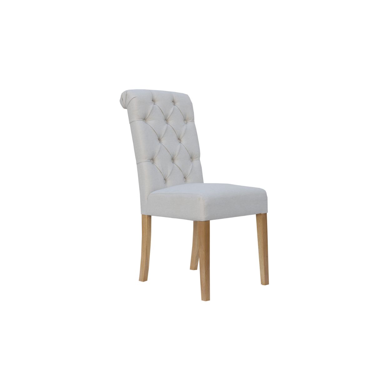 Chair Collection Button back chair with scroll top - Natural