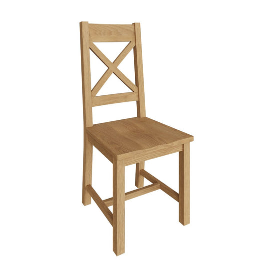 CO Dining & Occasional Cross Back Chair Wooden Seat