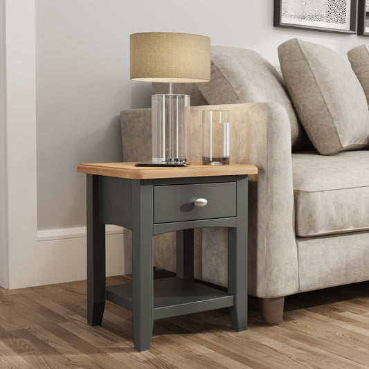 GA Dining & Occasional Grey 1 Drawer Lamp Table