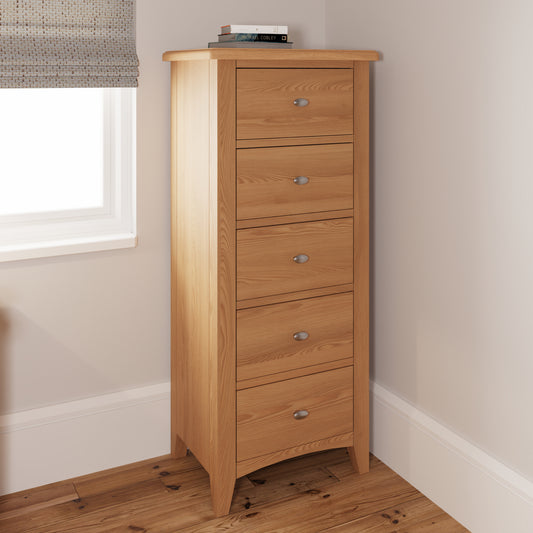 GAO Bedroom  5 Drawer Narrow Chest