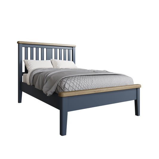 HOP Bedroom Blue  4'6 Wooden Headboard with Low End Footboard