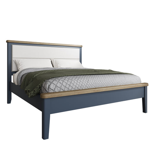 HOP Bedroom Blue  6'0 Fabric Headboard with Low End Footboard