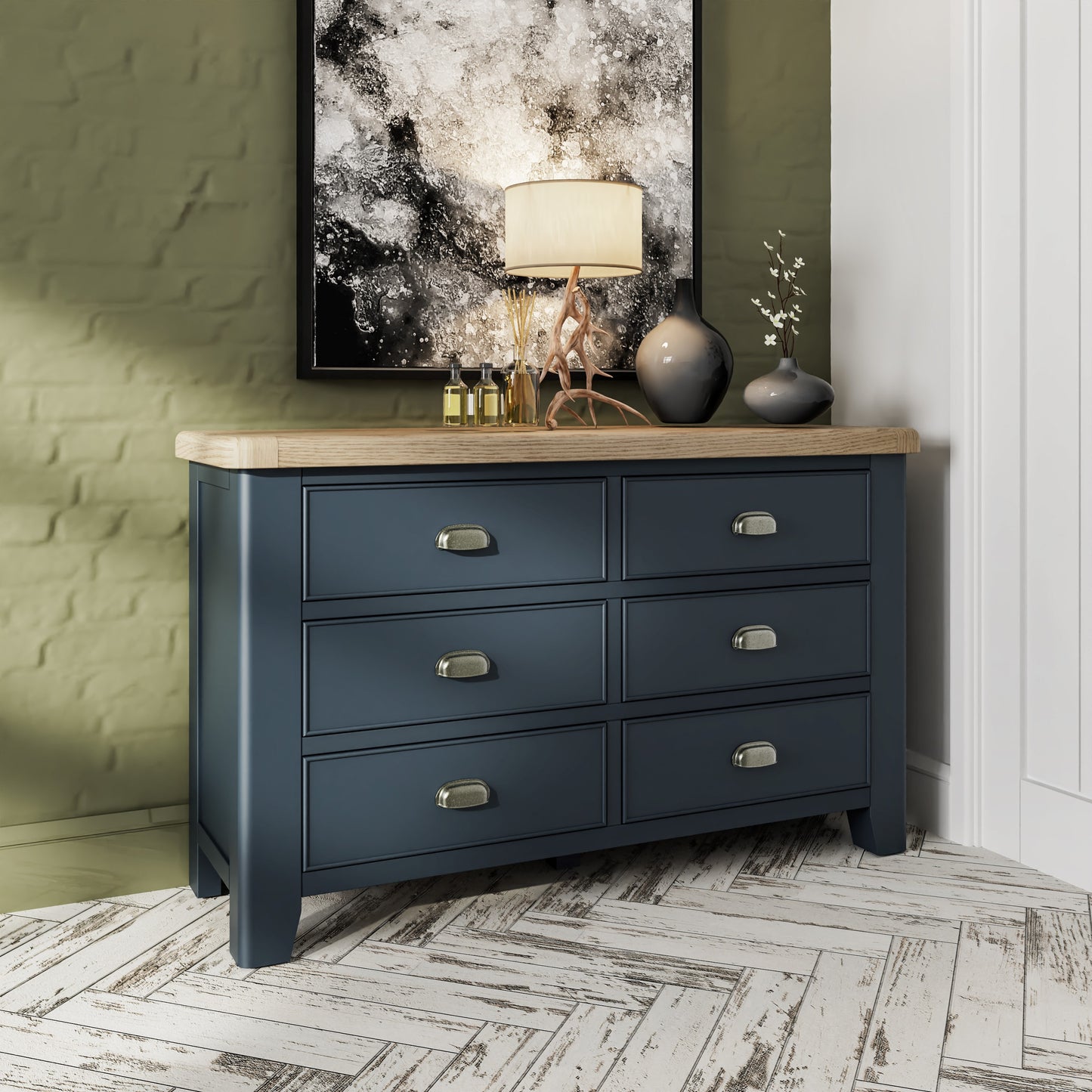 HOP Bedroom Blue  6 Drawer Chest