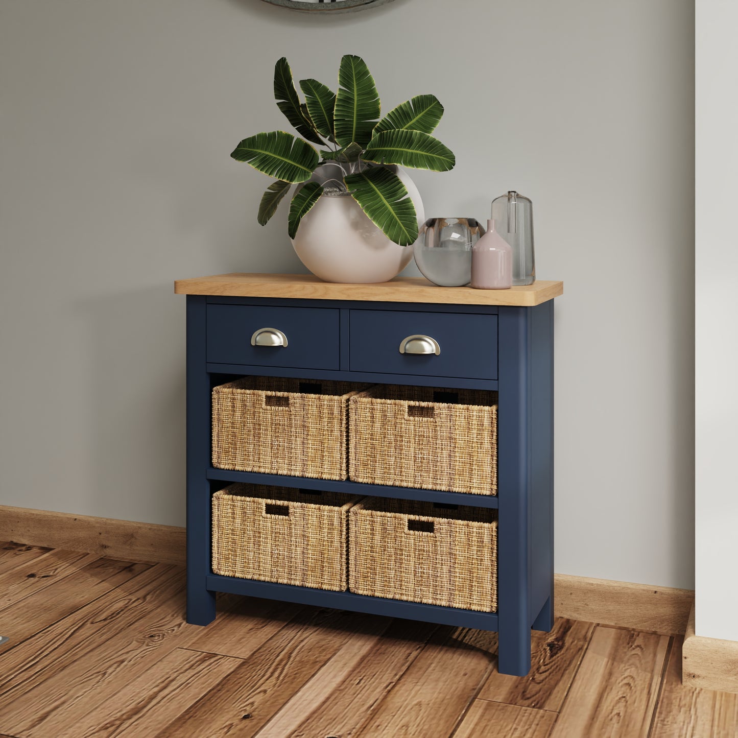 RA Dining Blue 2 Drawer 4 Basket Unit