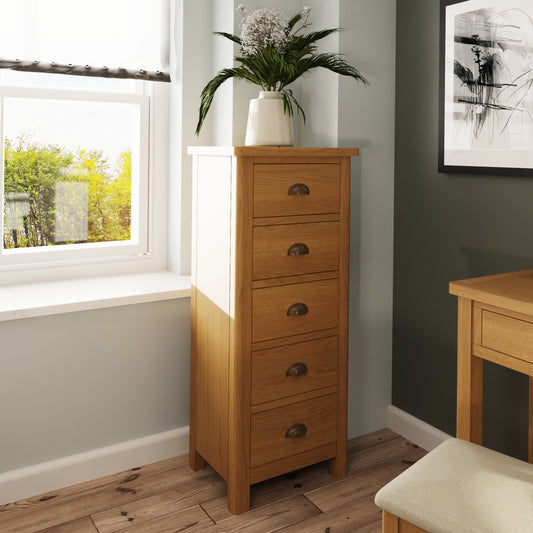 RAO Bedroom 5 Drawer Narrow Chest