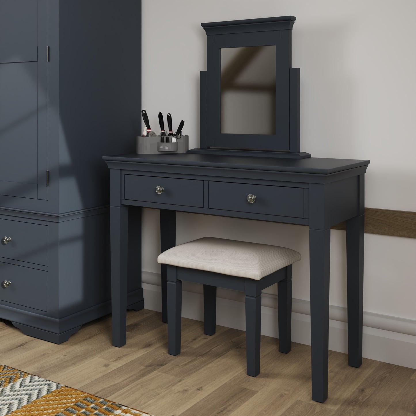 SW Bedroom - Midnight Grey Stool