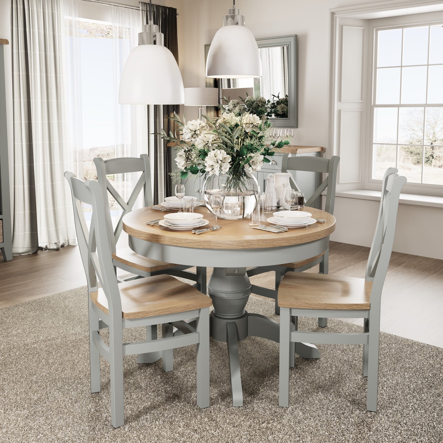 TT Dining-Grey 1.1M Round Table Grey