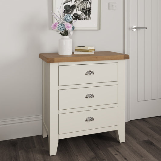 TT Bedroom-White 3 Drawer Chest