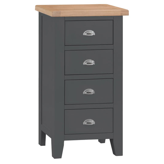 TT Bedroom-Charcoal 4 Drawer Narrow Chest