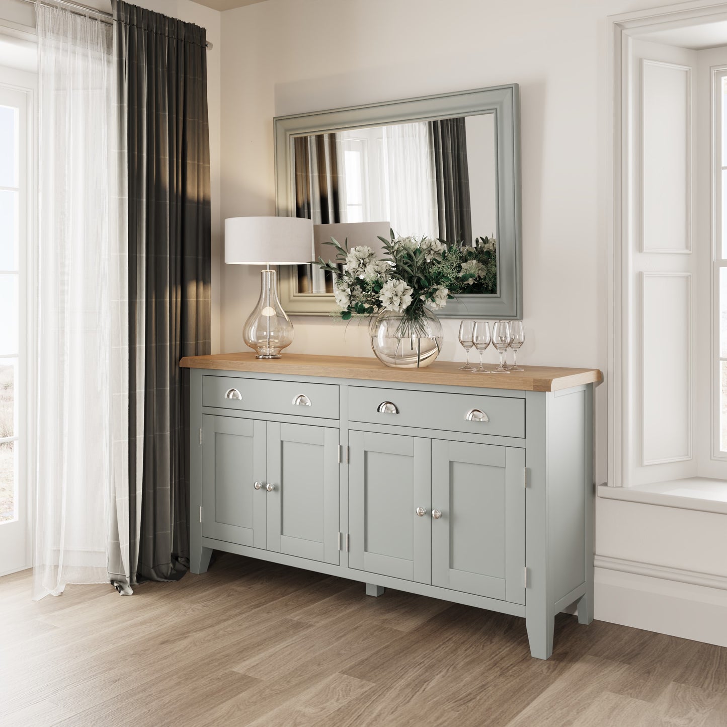 TT Dining-Grey 4 Door Sideboard