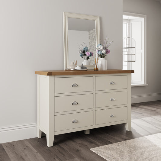 TT Bedroom-White 6 Drawer Chest