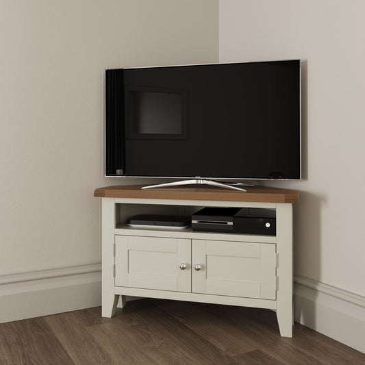 TT Dining-White Corner TV Unit