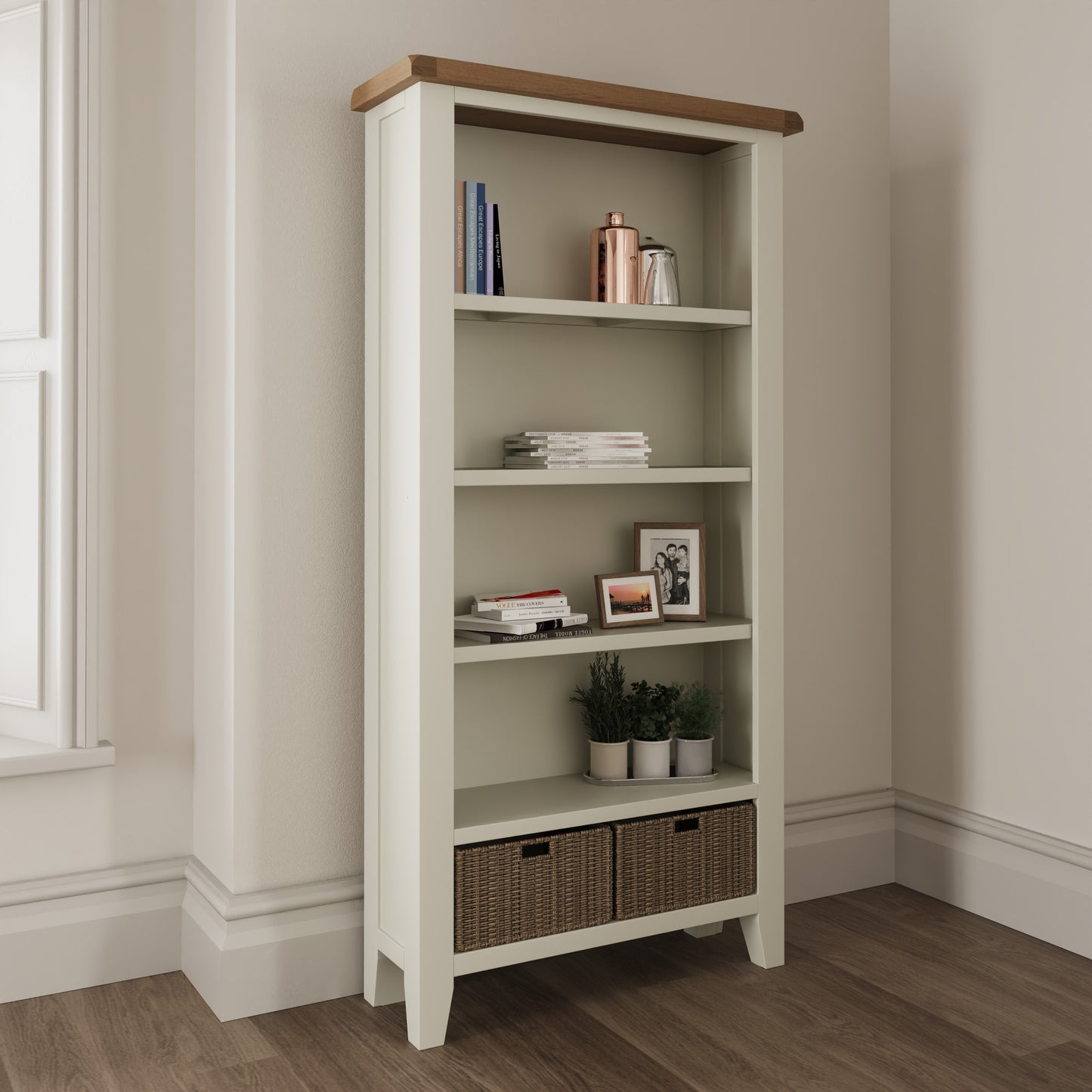 TT Dining-White Large Bookcase